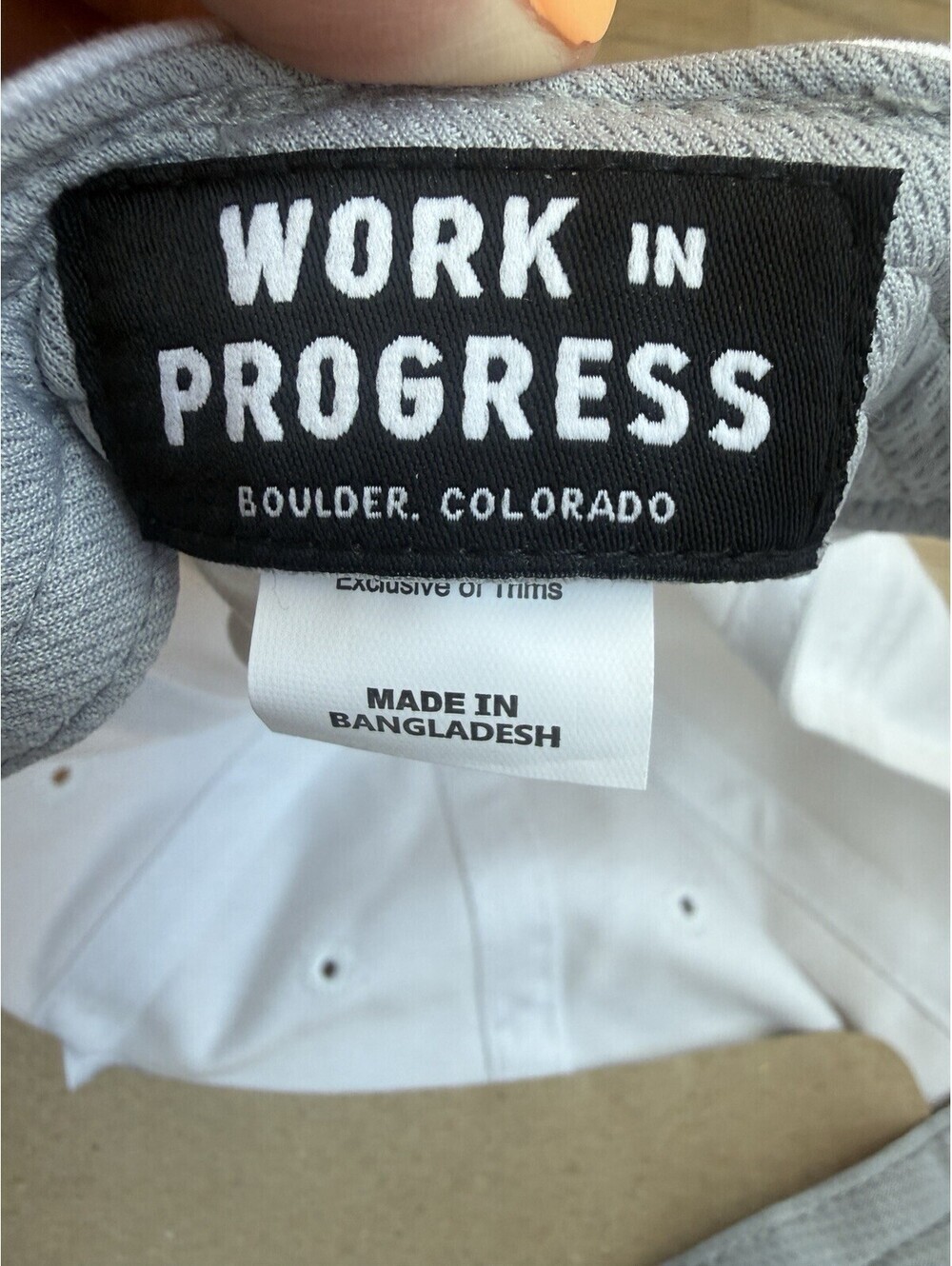 Work In Progress Boulder Colorado Rope Hat White Blue Snapback Embroidered - Picture 8 of 8